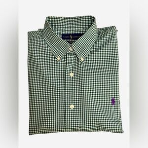 Ralph Lauren Men's Green Plaid Shirt size XL